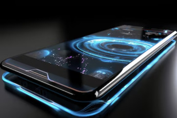 a cell phone with a chain around it